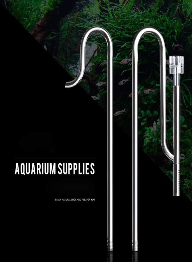 PUXING Metal Lily Pipe, 304 Stainless Steel Surface-Skimmer Stainless Steel Inflow Outflow with 2 Acrylic Holder for Aquarium Planted Tank, Inflow and Outflow Pipe Set Removes Surface Scum Pipe - Image 4